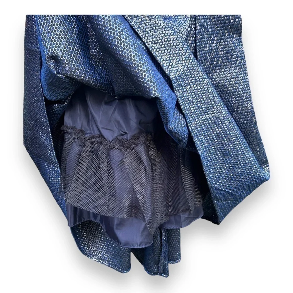 Rare Editions Dress Sparkly Blue Sleeveless Petticoat Girls (see measurements)